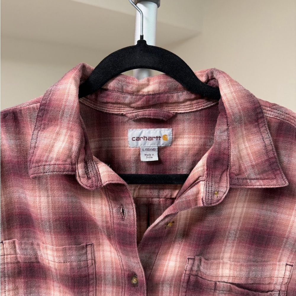 Women’s | Carhartt Rugged Flex Hamilton Shirt, Red Plaid | Large - Picture 4 of 8